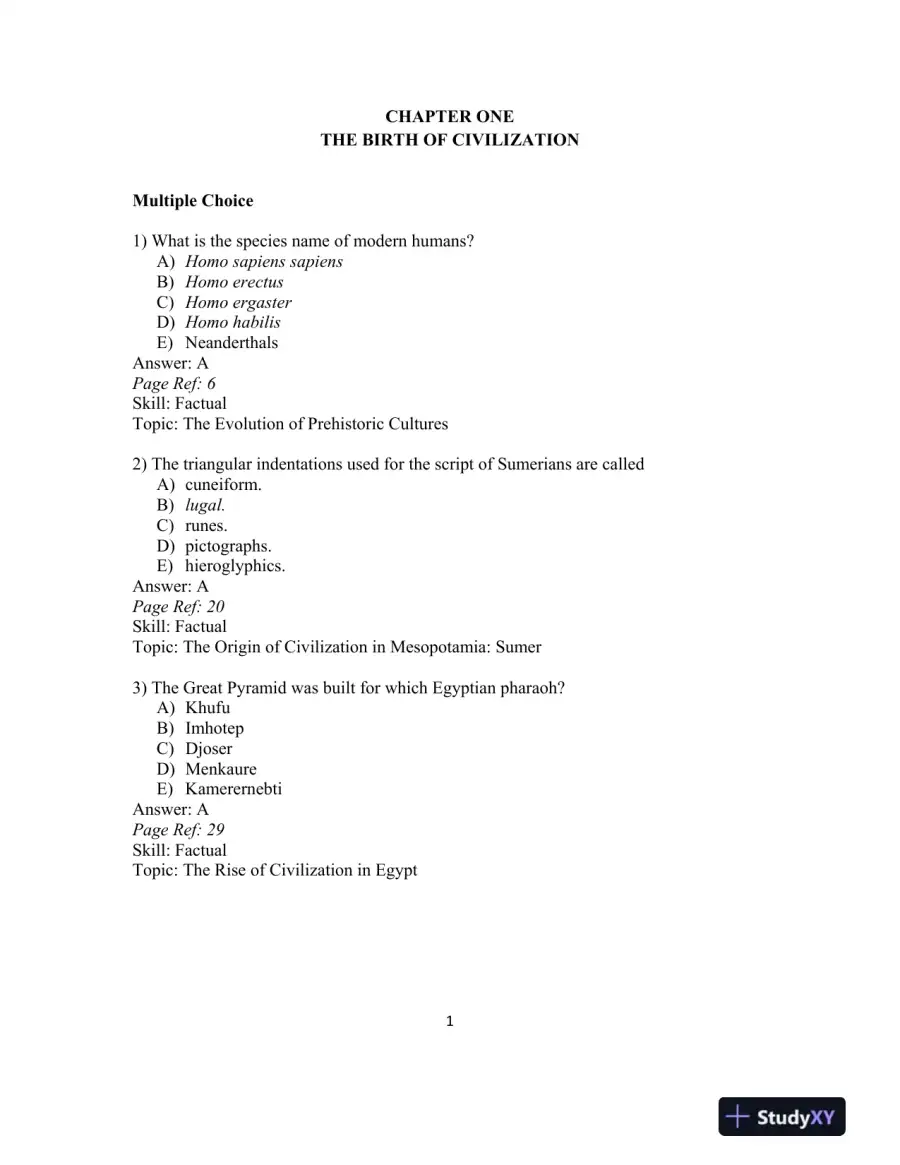 West,The: A Narrative History, Combined Volume, 3rd Edition Test Bank, page 5