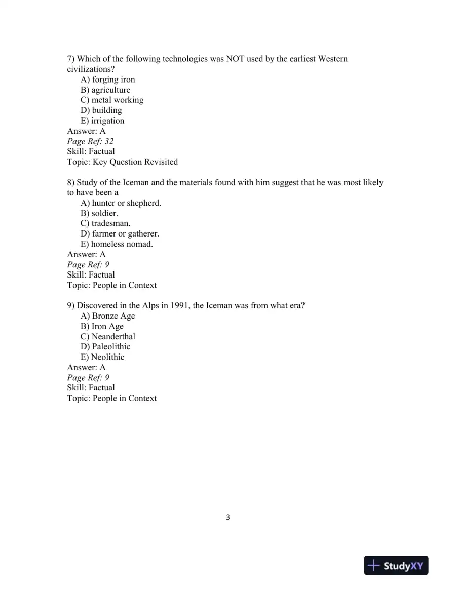 West,The: A Narrative History, Combined Volume, 3rd Edition Test Bank, page 7
