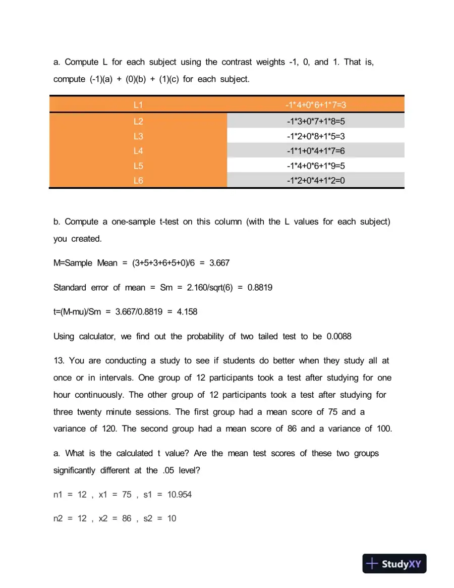 Statistical Analysis of Hypothesis Testing and Comparative Studies, page 3