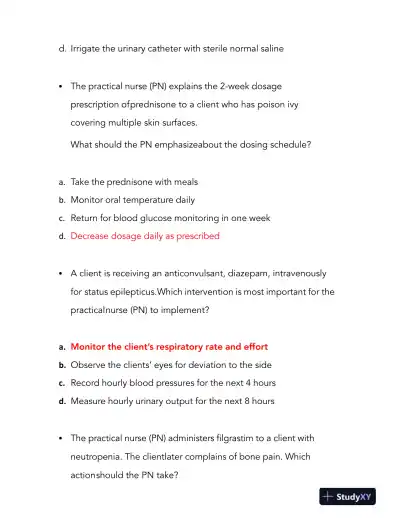 2022-2024 HESI PN Child Care Comprehensive Exit Exam With Answers (115 Solved Questions) - Page 10 preview image