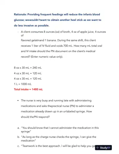 2022-2024 HESI PN Child Care Comprehensive Exit Exam With Answers (115 Solved Questions) - Page 4 preview image