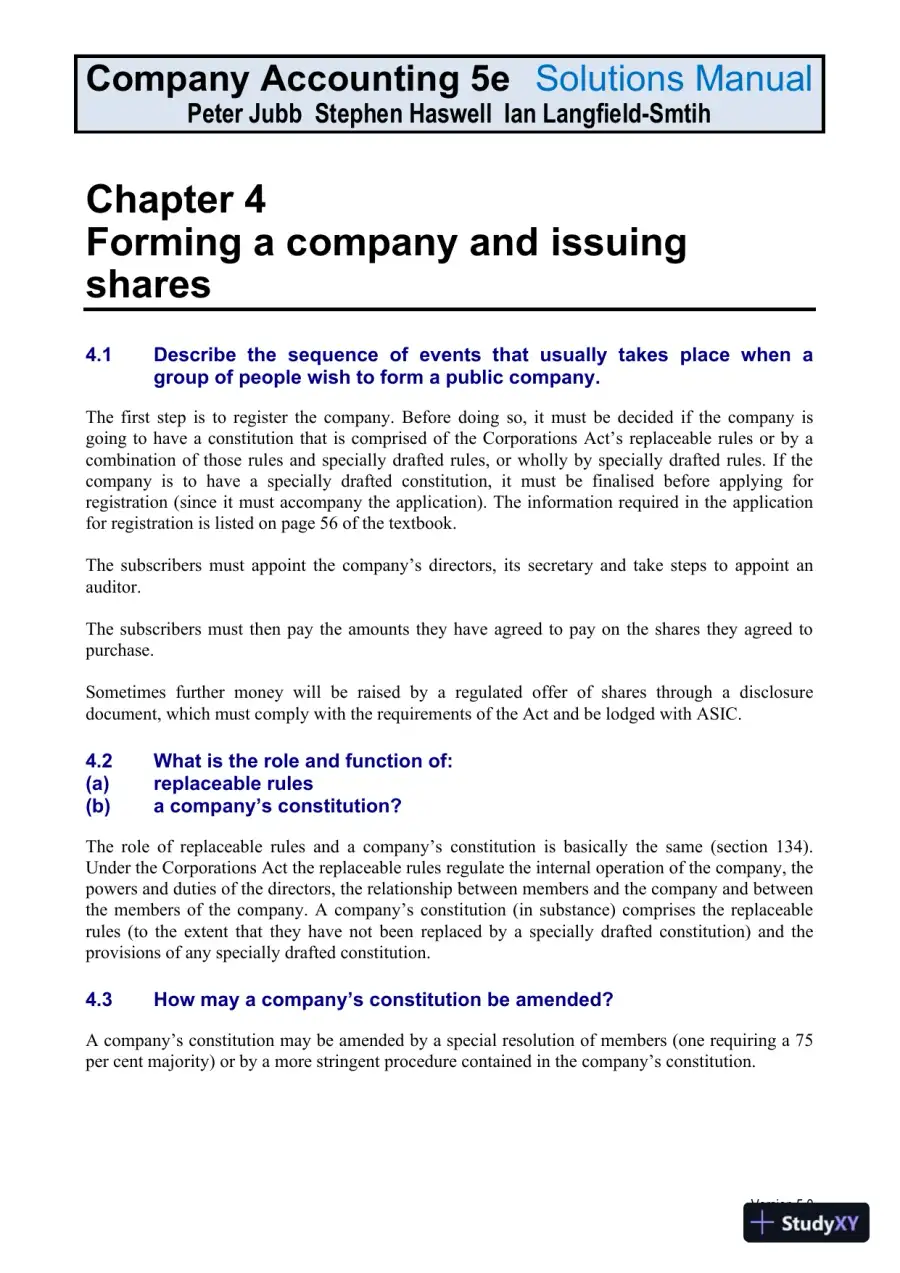 Company Accounting: Australia-New Zealand, 5th Edition Solution Manual, page 27