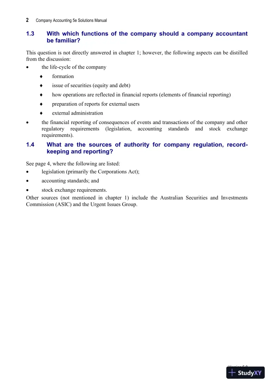 Company Accounting: Australia-New Zealand, 5th Edition Solution Manual, page 3