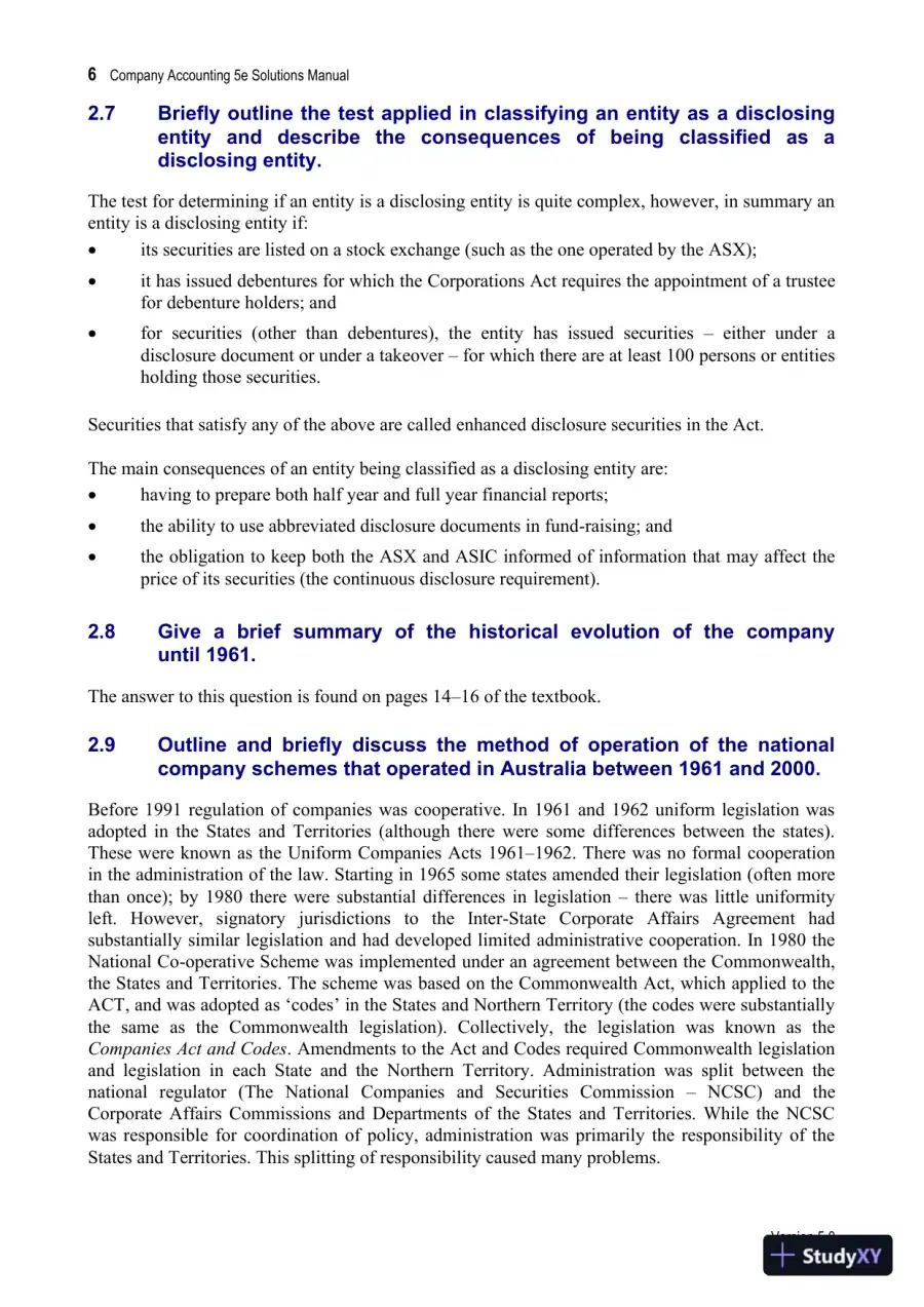 Company Accounting: Australia-New Zealand, 5th Edition Solution Manual, page 9