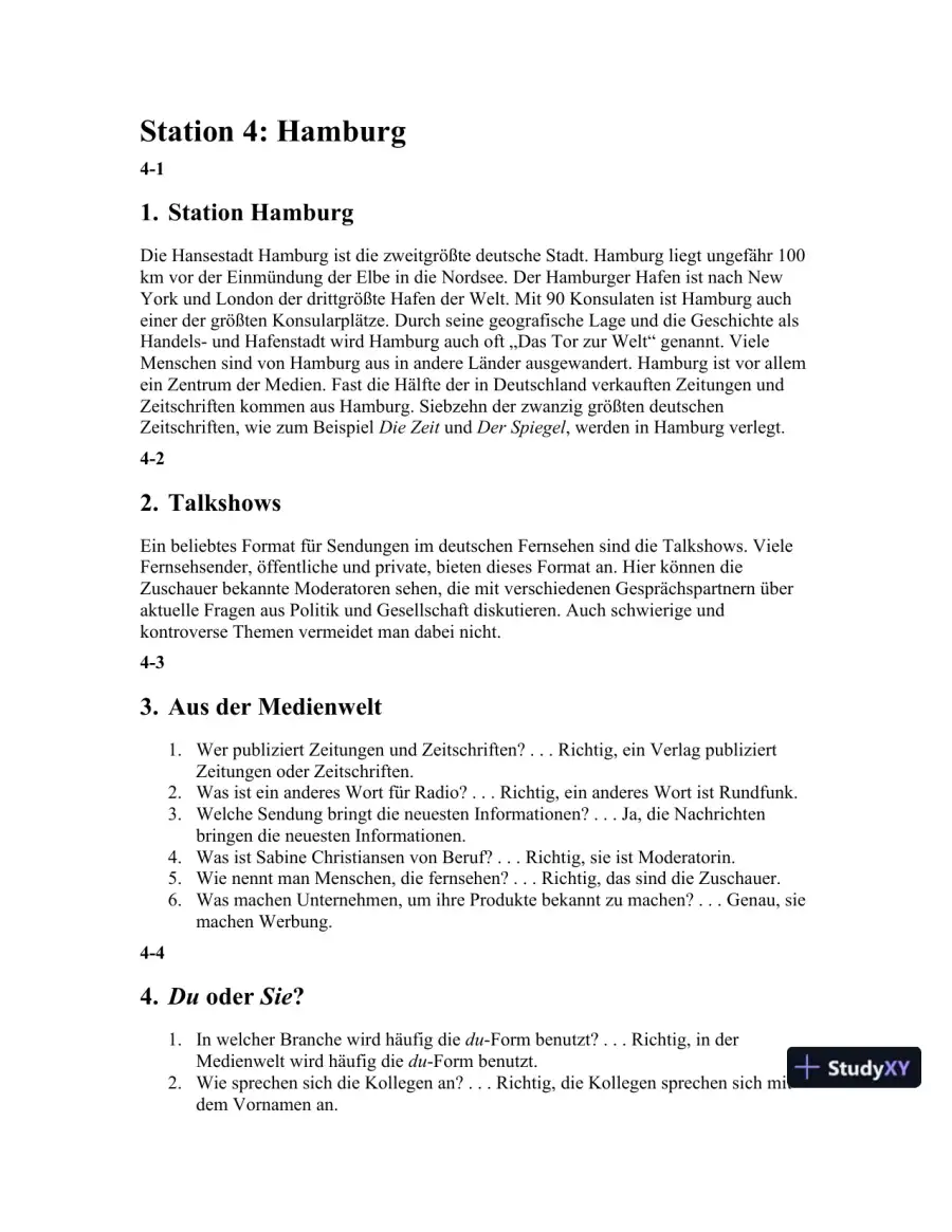 Stationen, 3rd Edition (World Languages) Solution Manual, page 12