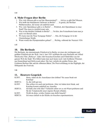 Stationen, 3rd Edition (World Languages) Solution Manual - Page 3 preview image