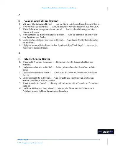 Stationen, 3rd Edition (World Languages) Solution Manual - Page 4 preview image