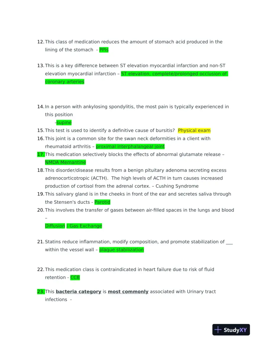 2023 NR545 Pathophysiology Practice Exam With Answers (62 Solved Questions), page 3