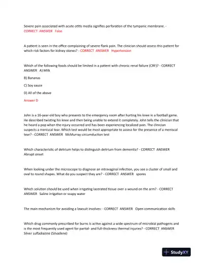 2023-2024 NR511 Pharmacology Mid Term Exam Final Exam With Answers (79 Solved Questions) - Page 4 preview image