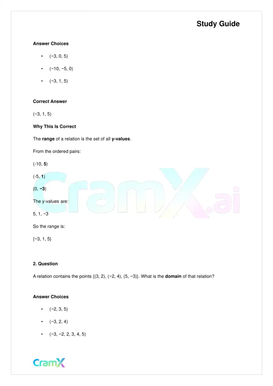 Algebra II - Relations and Functions, page 10