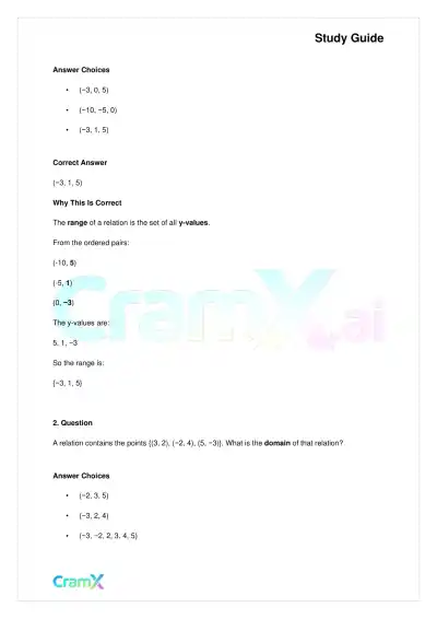 Algebra II - Relations and Functions - Page 10 preview image