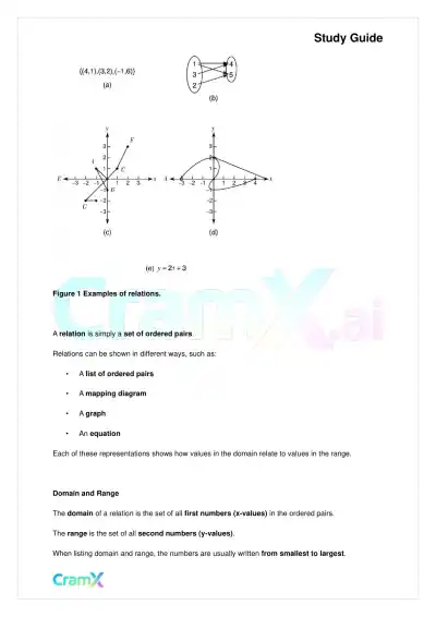 Algebra II - Relations and Functions - Page 2 preview image