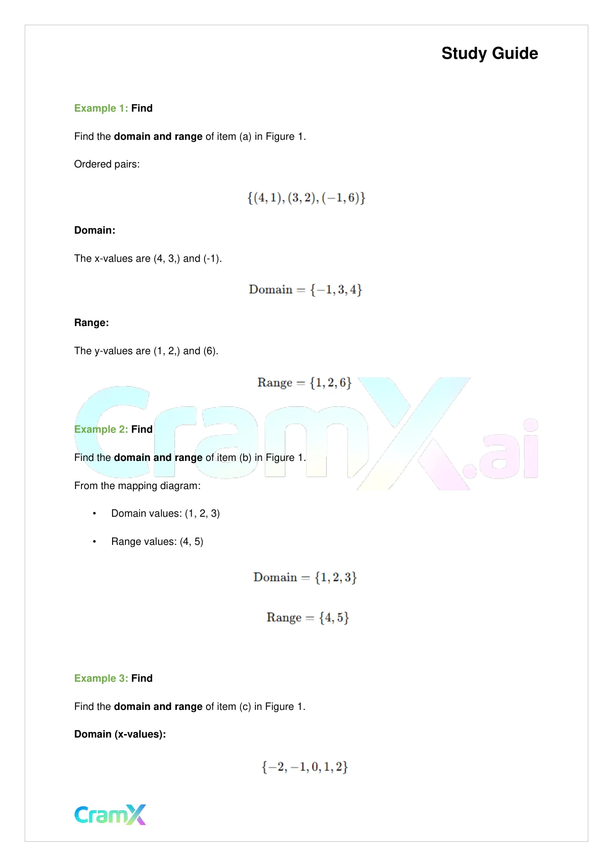 Algebra II - Relations and Functions - Page 3 preview image