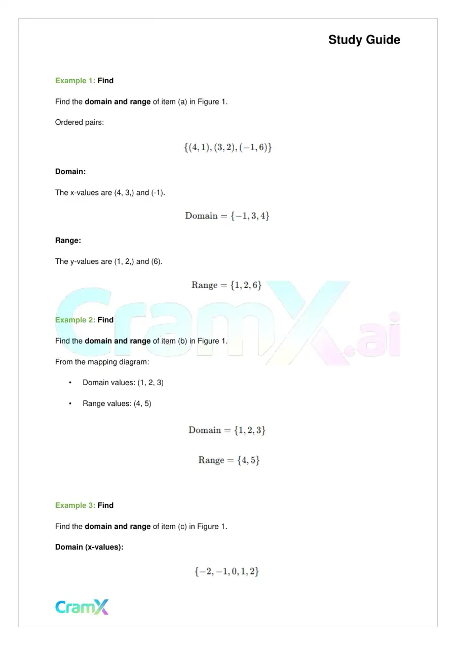 Algebra II - Relations and Functions, page 3
