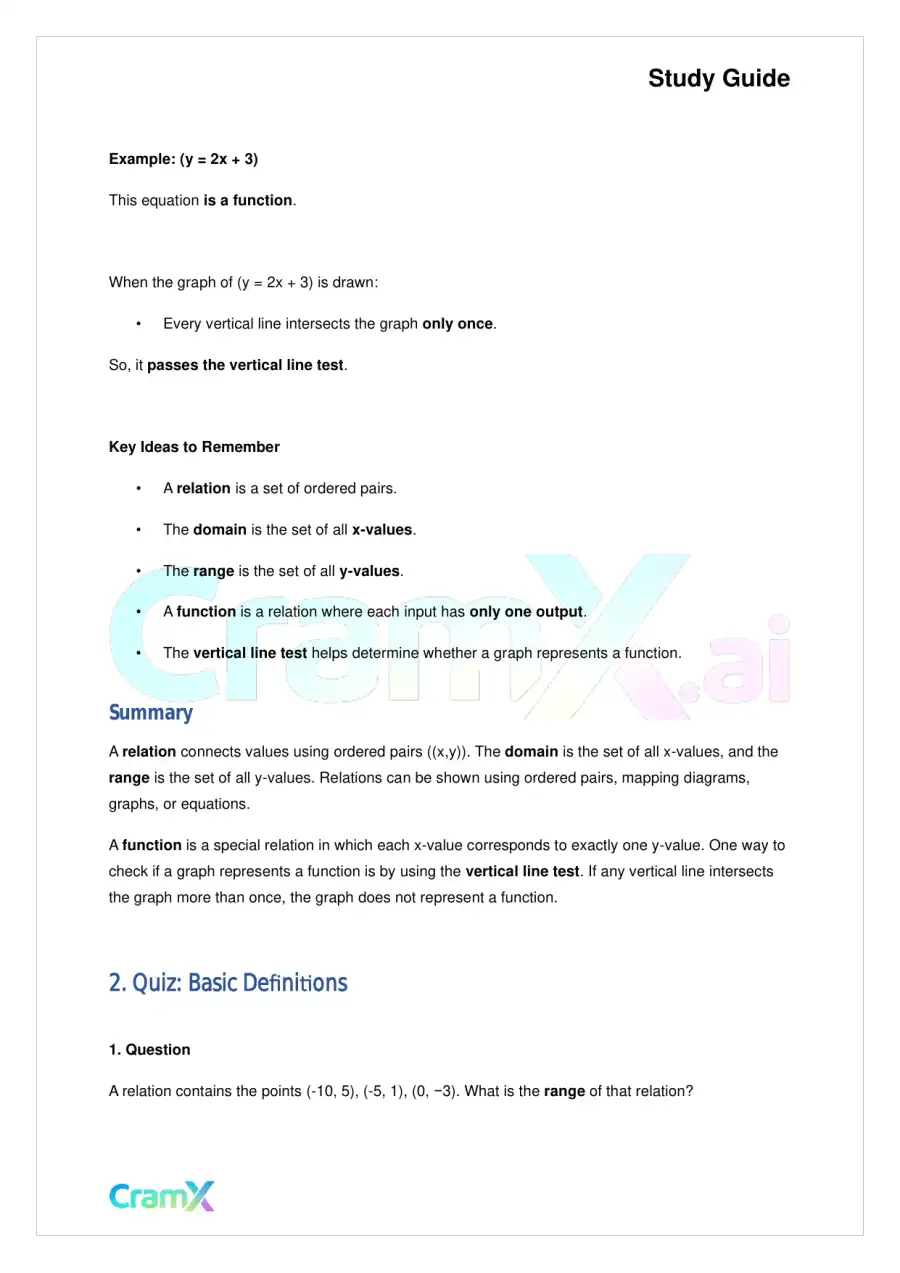 Algebra II - Relations and Functions, page 9