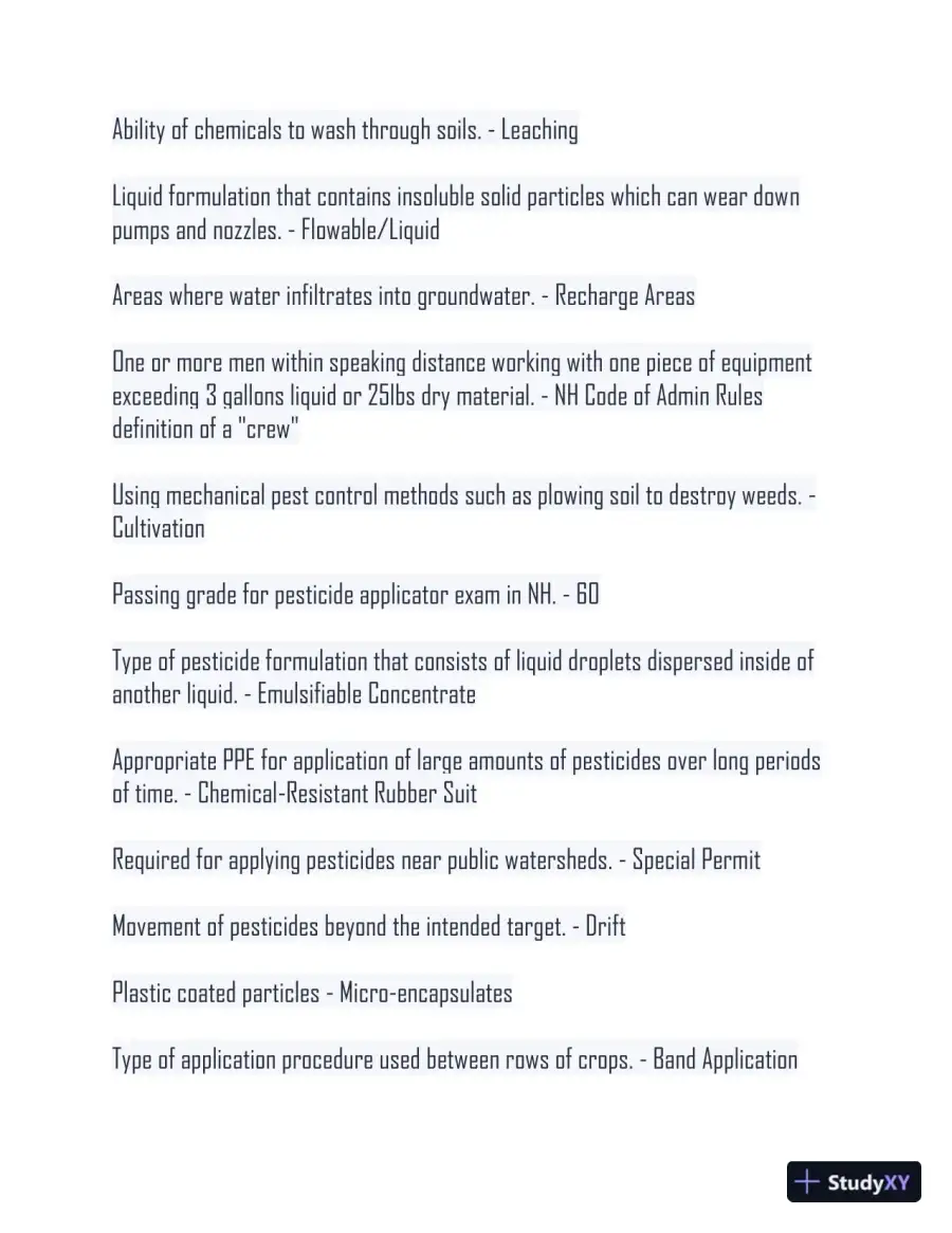 Turf and Ornamental Pesticide Applicator 1 Practice Exam With Answers (97 Solved Questions), page 3