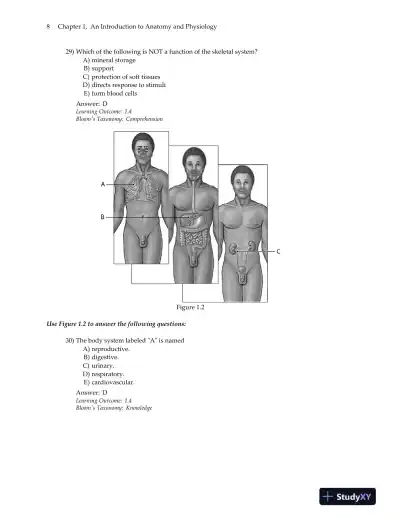 Test Bank for Visual Essentials of Anatomy and Physiology, 1st Edition - Page 12 preview image