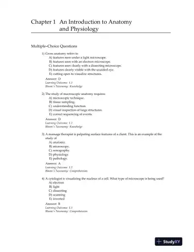Test Bank for Visual Essentials of Anatomy and Physiology, 1st Edition - Page 5 preview image