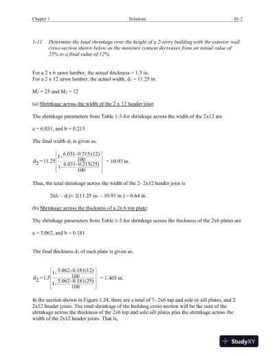 Solution Manual For Structural Wood Design: ASD/LRFD, 2nd Edition - Page 3 preview image