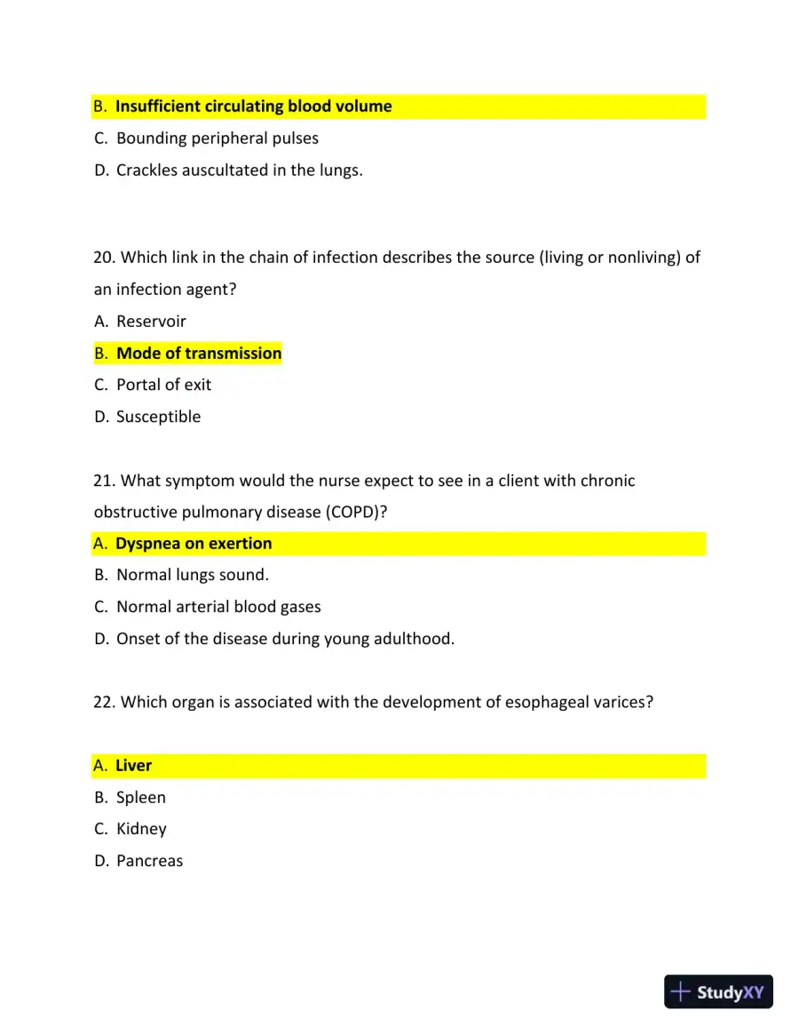 NUR2063 Pathophysiology Final Exam with Answers (100 Solved Questions), page 7