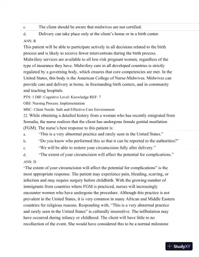 Test Bank For Maternal Child Nursing Care, 5th Edition - Page 12 preview image