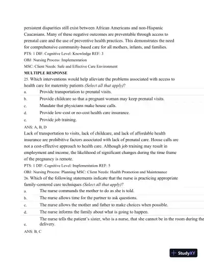 Test Bank For Maternal Child Nursing Care, 5th Edition - Page 14 preview image