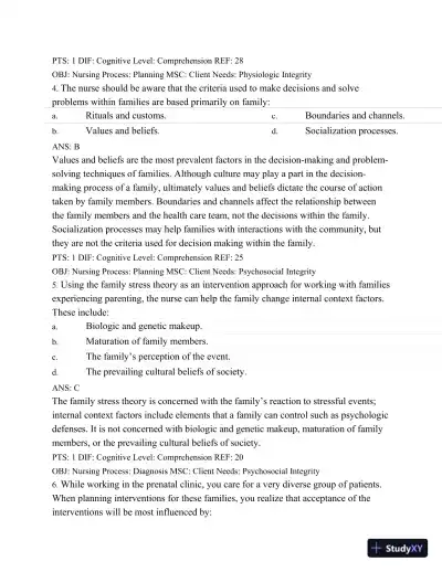 Test Bank For Maternal Child Nursing Care, 5th Edition - Page 18 preview image