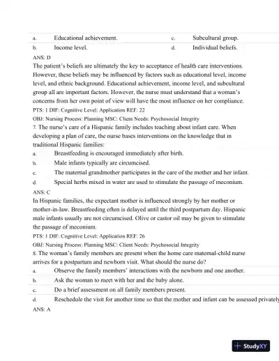 Test Bank For Maternal Child Nursing Care, 5th Edition - Page 19 preview image