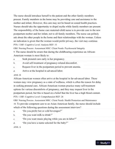 Test Bank For Maternal Child Nursing Care, 5th Edition - Page 20 preview image