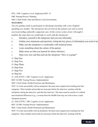 Test Bank For Maternal Child Nursing Care, 5th Edition - Page 25 preview image