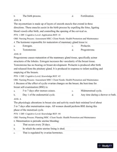 Test Bank For Maternal Child Nursing Care, 5th Edition - Page 28 preview image