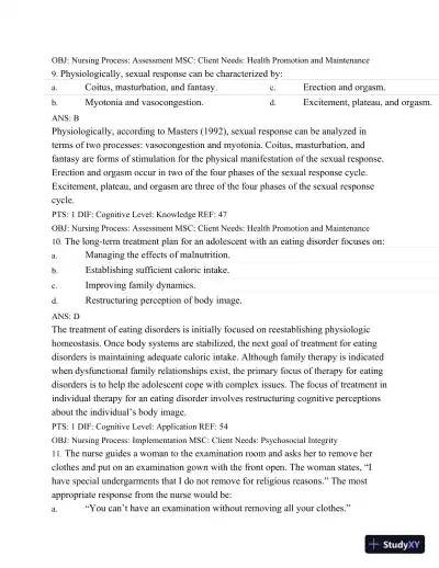 Test Bank For Maternal Child Nursing Care, 5th Edition - Page 30 preview image