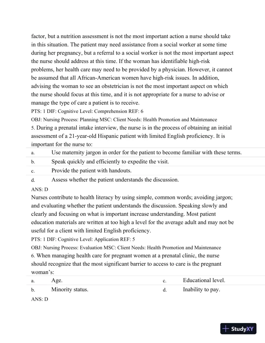 Test Bank For Maternal Child Nursing Care, 5th Edition, page 4