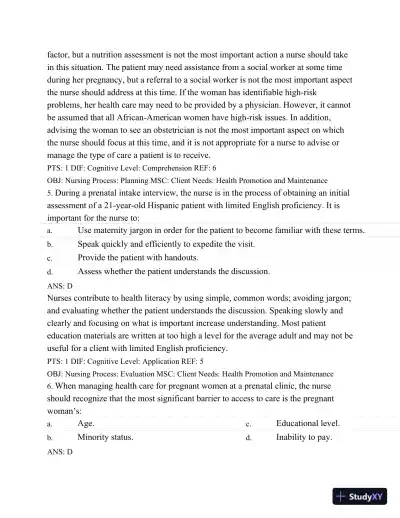 Test Bank For Maternal Child Nursing Care, 5th Edition - Page 4 preview image