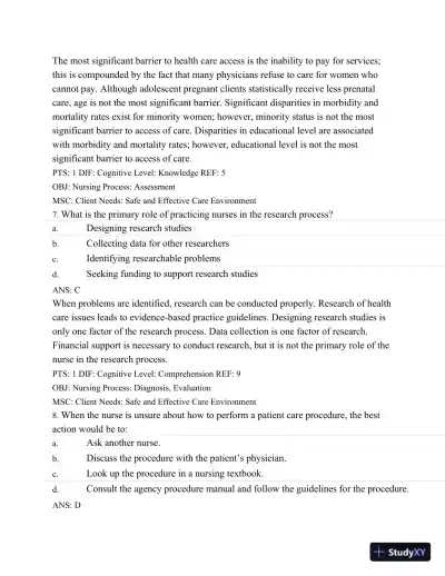 Test Bank For Maternal Child Nursing Care, 5th Edition - Page 5 preview image