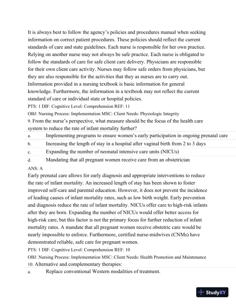 Test Bank For Maternal Child Nursing Care, 5th Edition, page 6