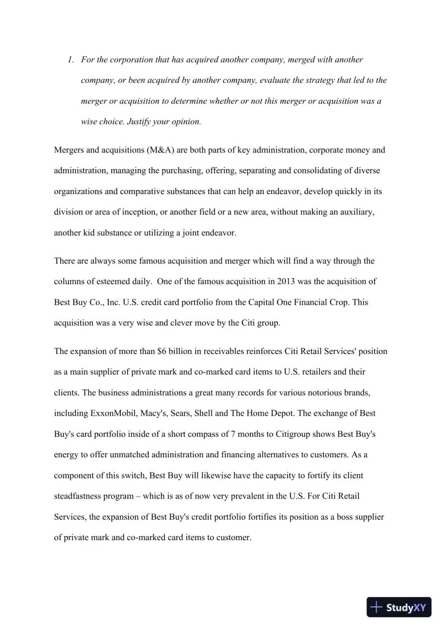 Merger, Acquisition, and International Strategies, page 3