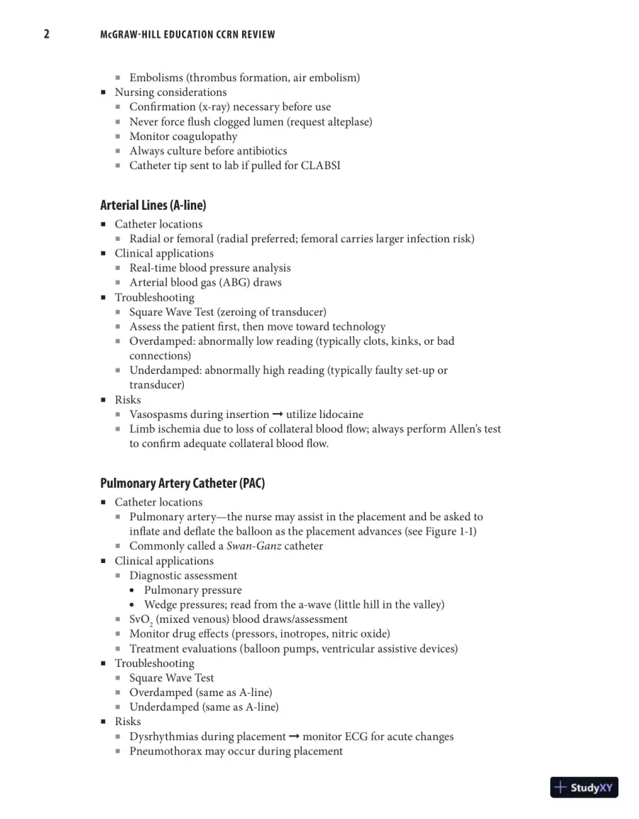 McGraw-Hill Education CCRN Review, 1st Edition (2021), page 16
