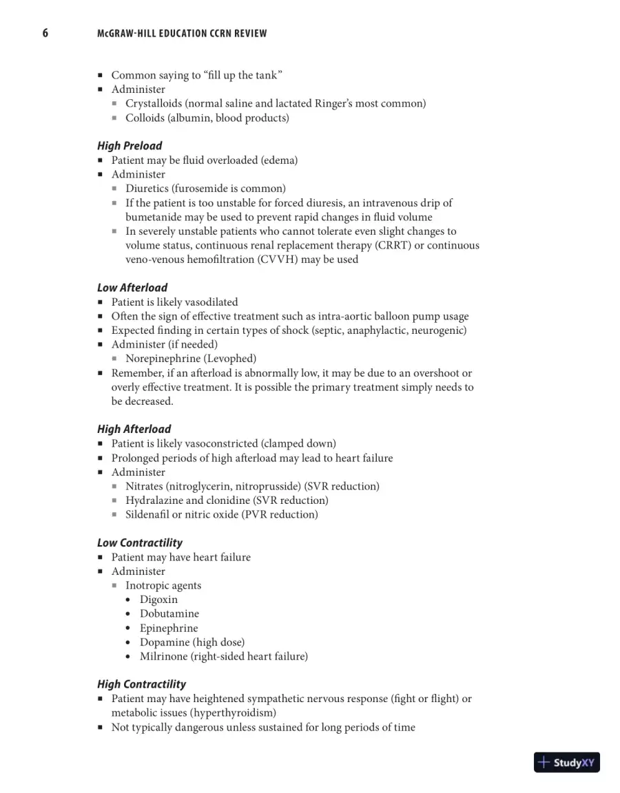 McGraw-Hill Education CCRN Review, 1st Edition (2021), page 20