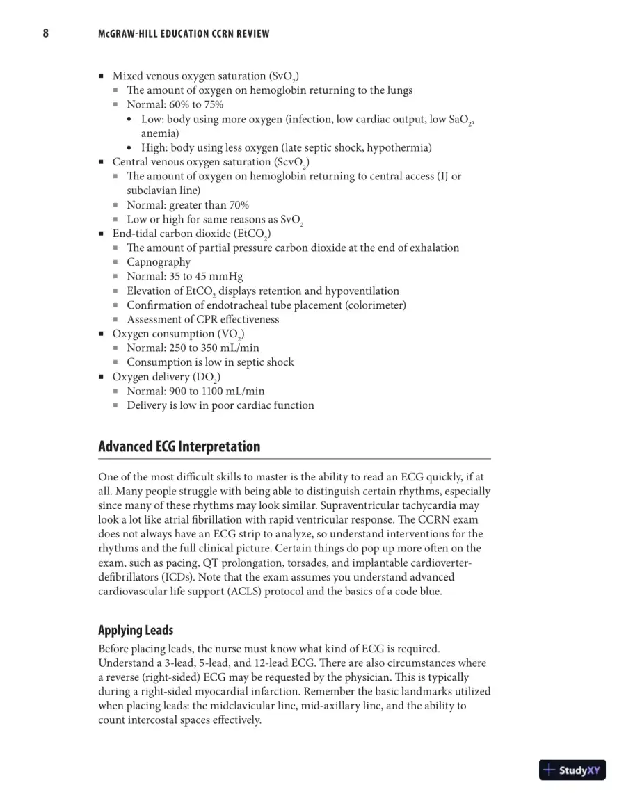 McGraw-Hill Education CCRN Review, 1st Edition (2021), page 22