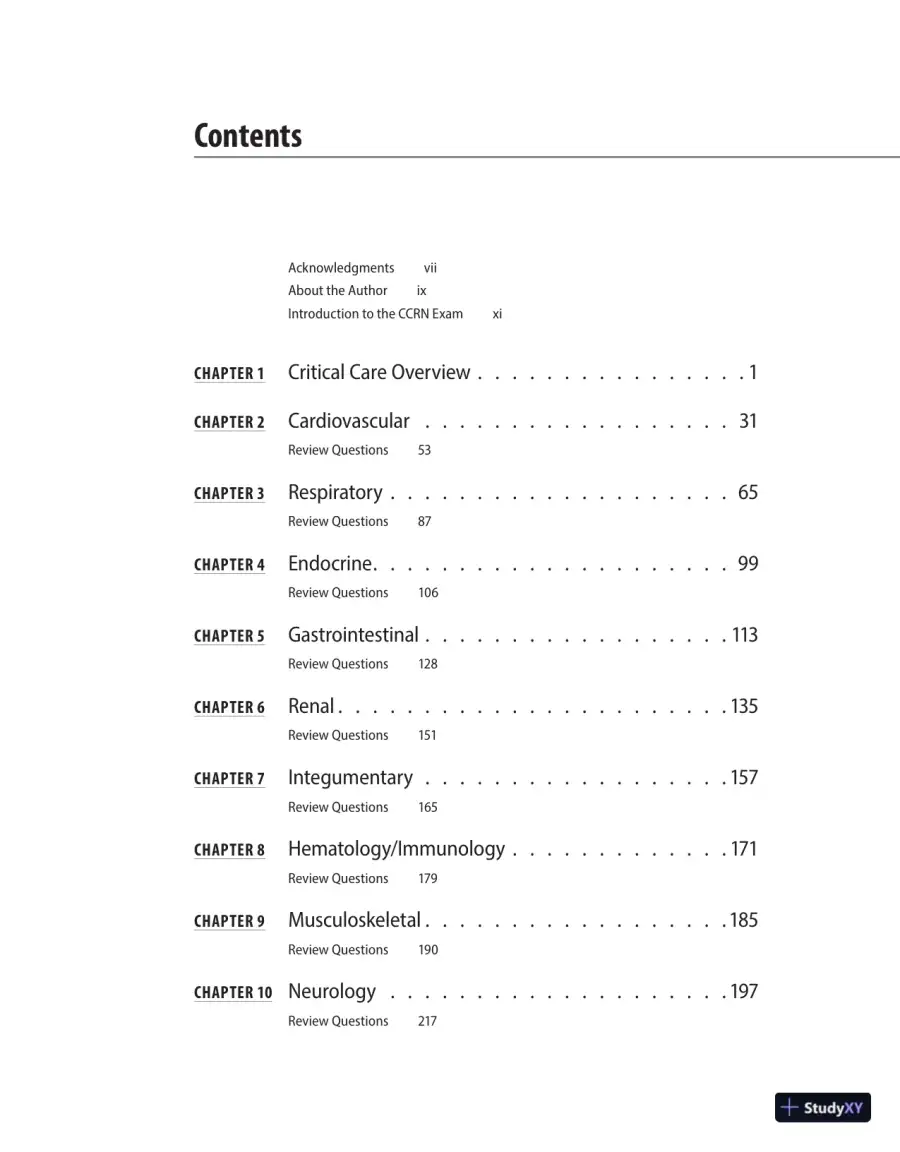 McGraw-Hill Education CCRN Review, 1st Edition (2021), page 7