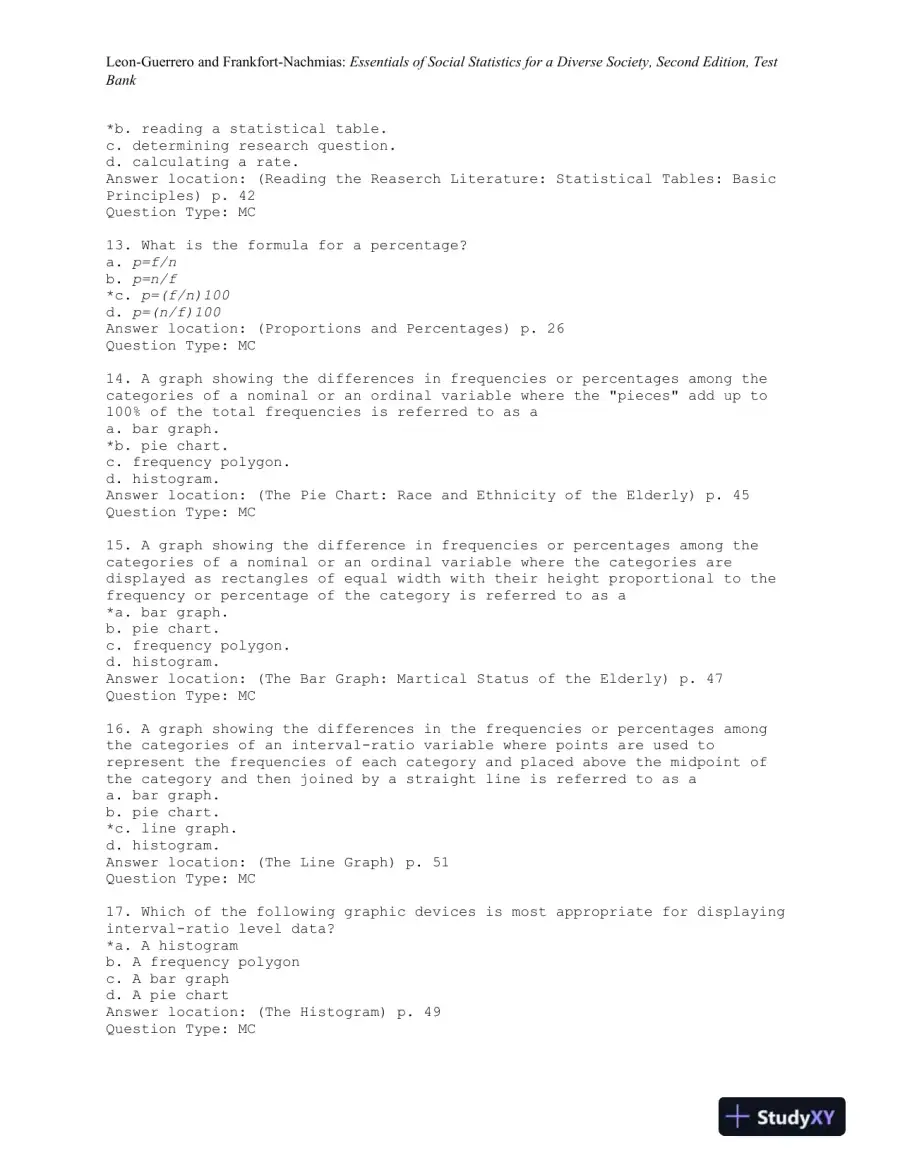 Essentials of Social Statistics for a Diverse Society Second Edition Test Bank, page 11