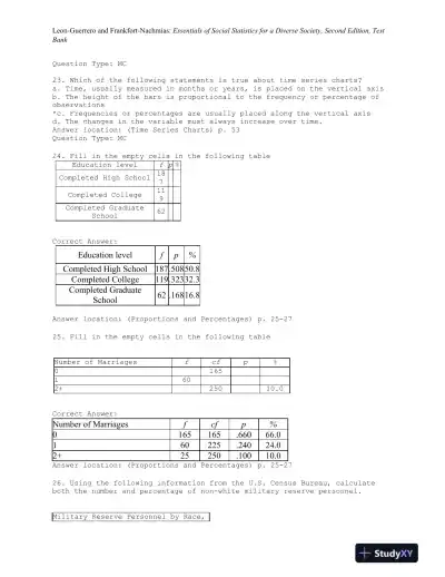 Essentials of Social Statistics for a Diverse Society Second Edition Test Bank - Page 13 preview image