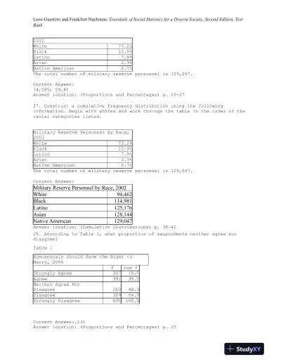 Essentials of Social Statistics for a Diverse Society Second Edition Test Bank - Page 14 preview image