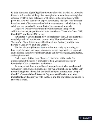 Google Cloud Platform (GCP) Professional Cloud Network Engineer Certification Companion (2023) - Page 12 preview image