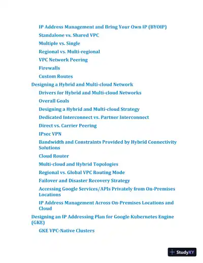 Google Cloud Platform (GCP) Professional Cloud Network Engineer Certification Companion (2023) - Page 16 preview image