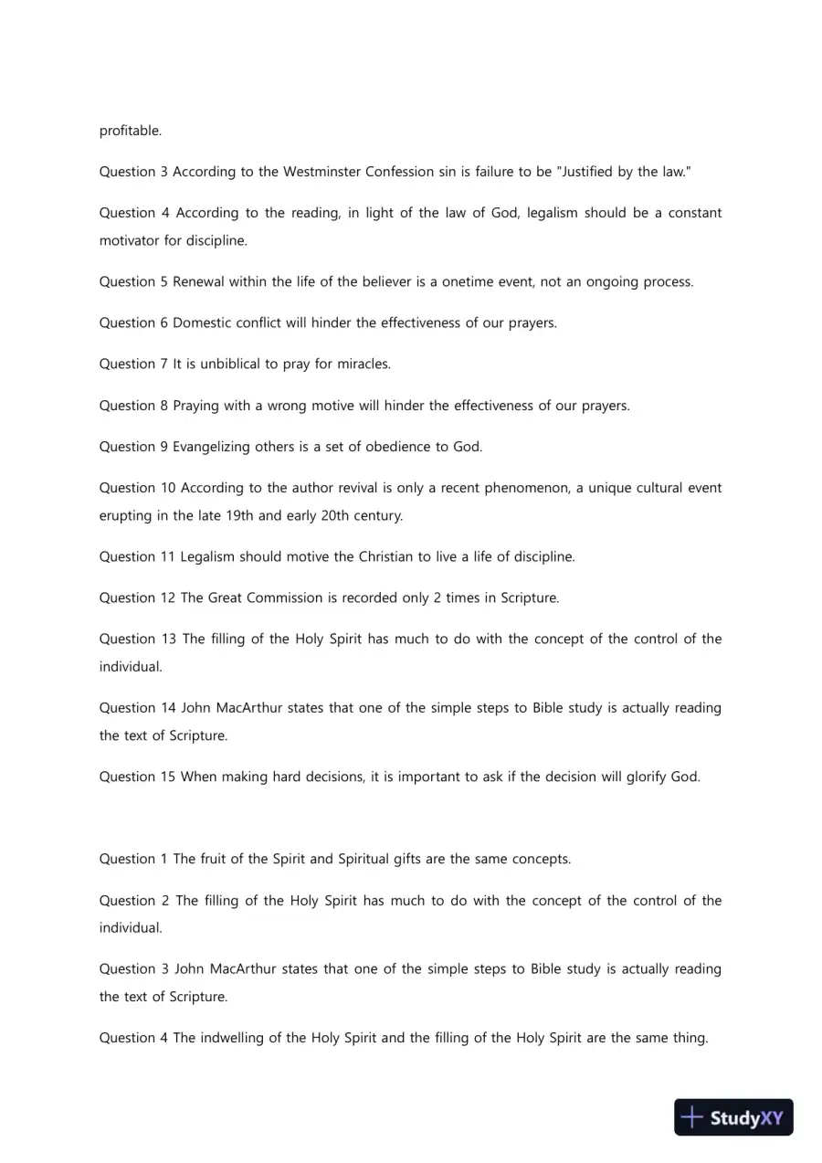 Liberty University THEO 104 Quiz 7 Complete Solutions Correct Answers Key, page 3