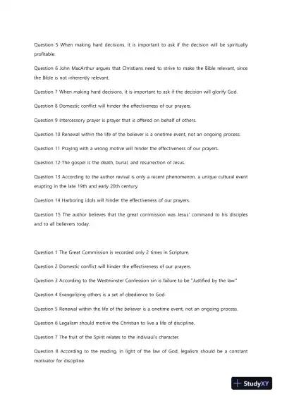 Liberty University THEO 104 Quiz 7 Complete Solutions Correct Answers Key - Page 4 preview image