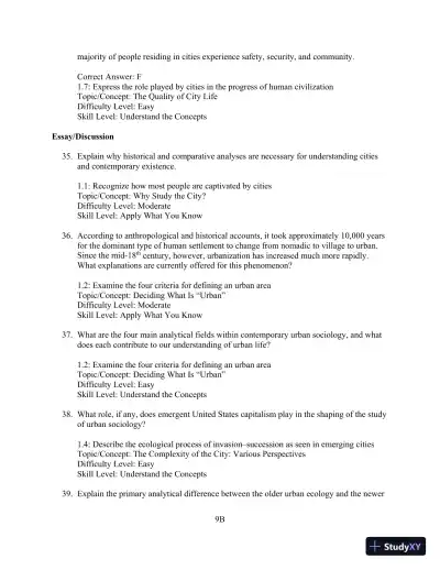 Test Bank for Cities and Urban Life, 7th Edition - Page 10 preview image