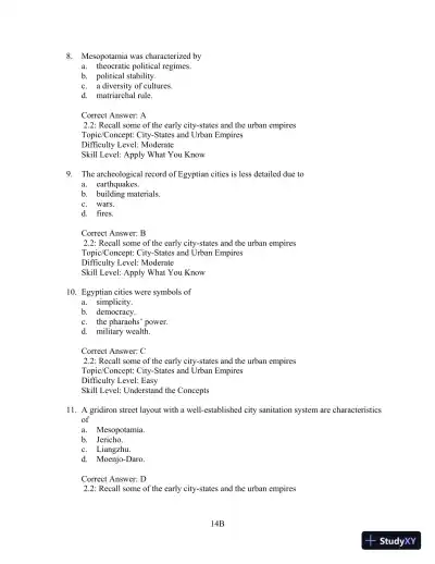 Test Bank for Cities and Urban Life, 7th Edition - Page 14 preview image